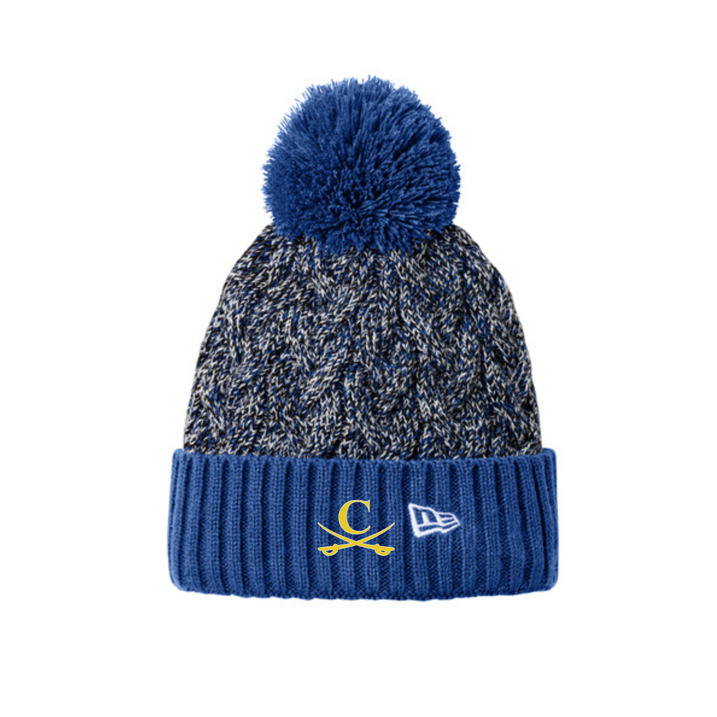 Marled Knit Pom Beanie (Embroidery Logo)