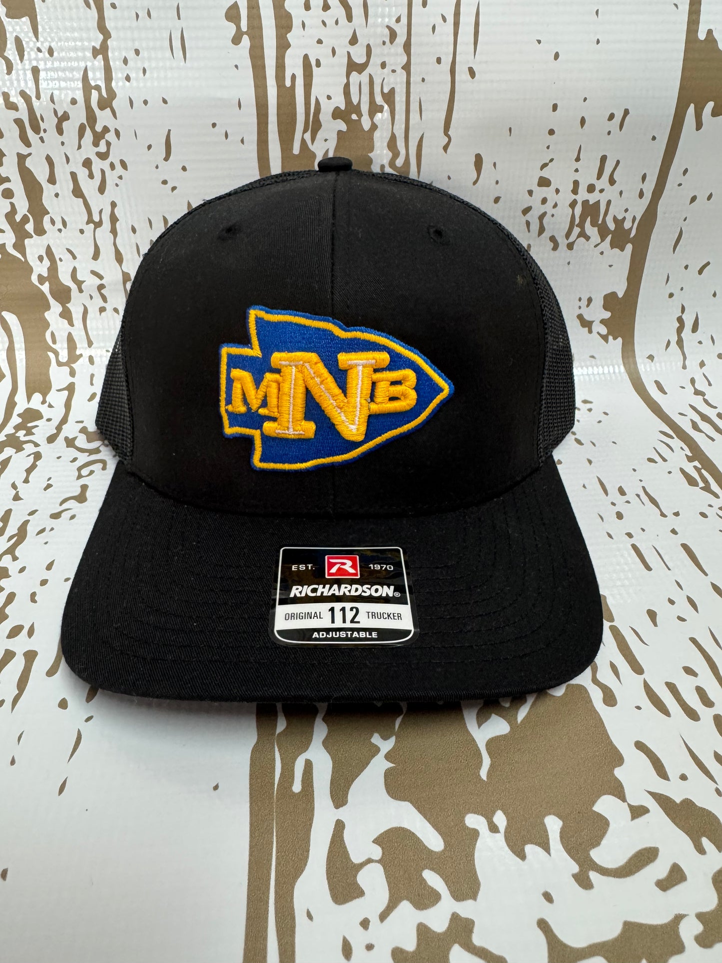 Black/Black Richardson 112 Snapback w/ Chief Emblem Embroidered