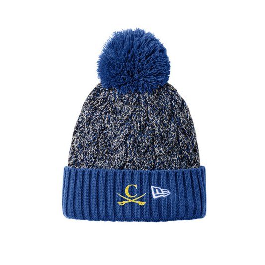 Marled Knit Pom Beanie (Embroidery Logo)