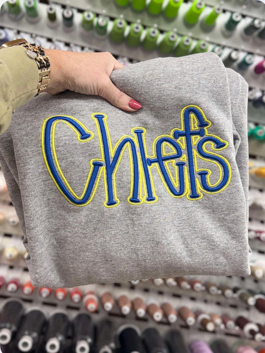"Chiefs" Embroidered Crewneck